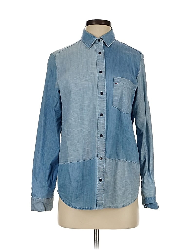 Pre-owned Tommy Hilfiger Long Sleeve Button Down Shirt In Blue
