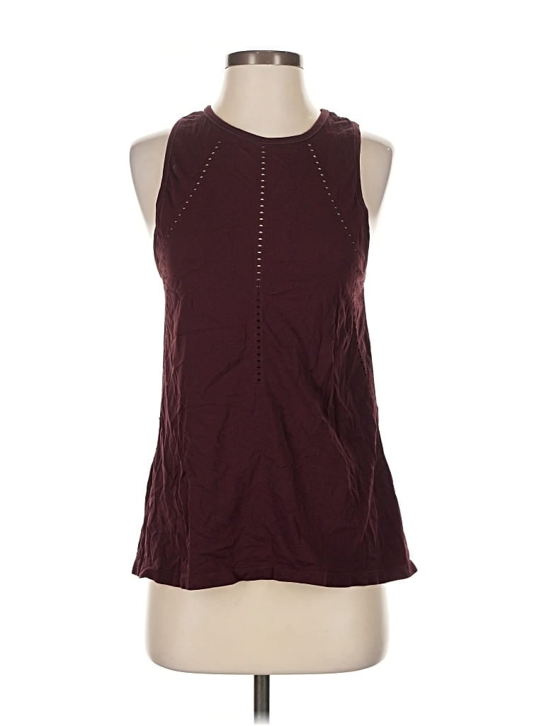 Pre-owned Athleta Sleeveless T-shirt In Burgundy
