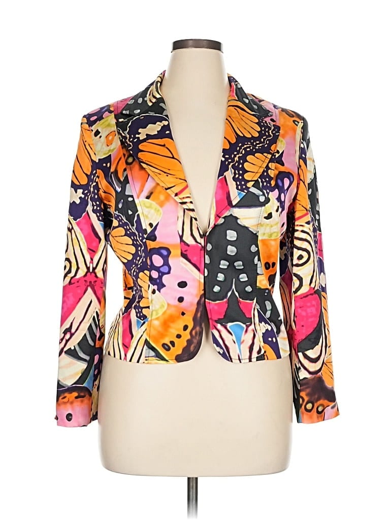 Pre-owned Alberto Makali Silk Blazer Jacket In Orange
