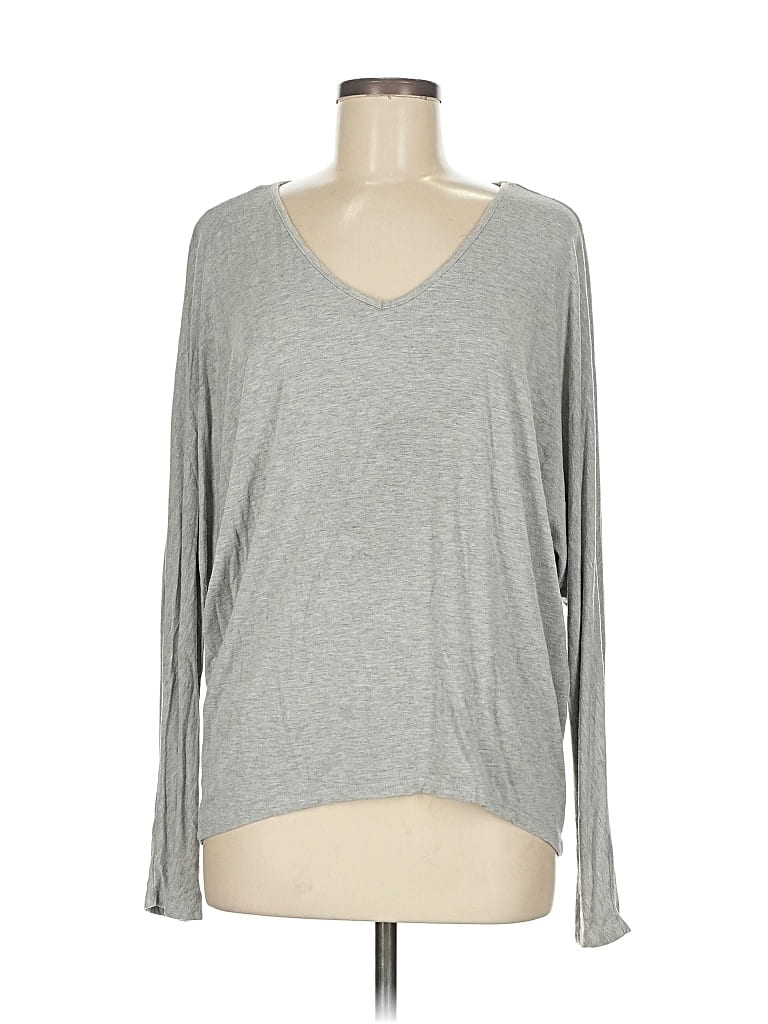 Pre-owned Joan Vass New York Long Sleeve T-shirt In Gray