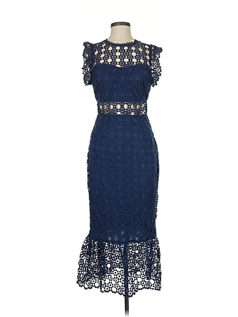 Pre-owned Petal And Pup Cocktail Dress In Blue