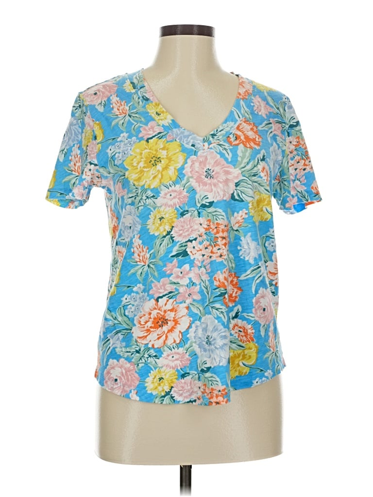 Pre-owned Ann Taylor Loft Short Sleeve T-shirt In Blue