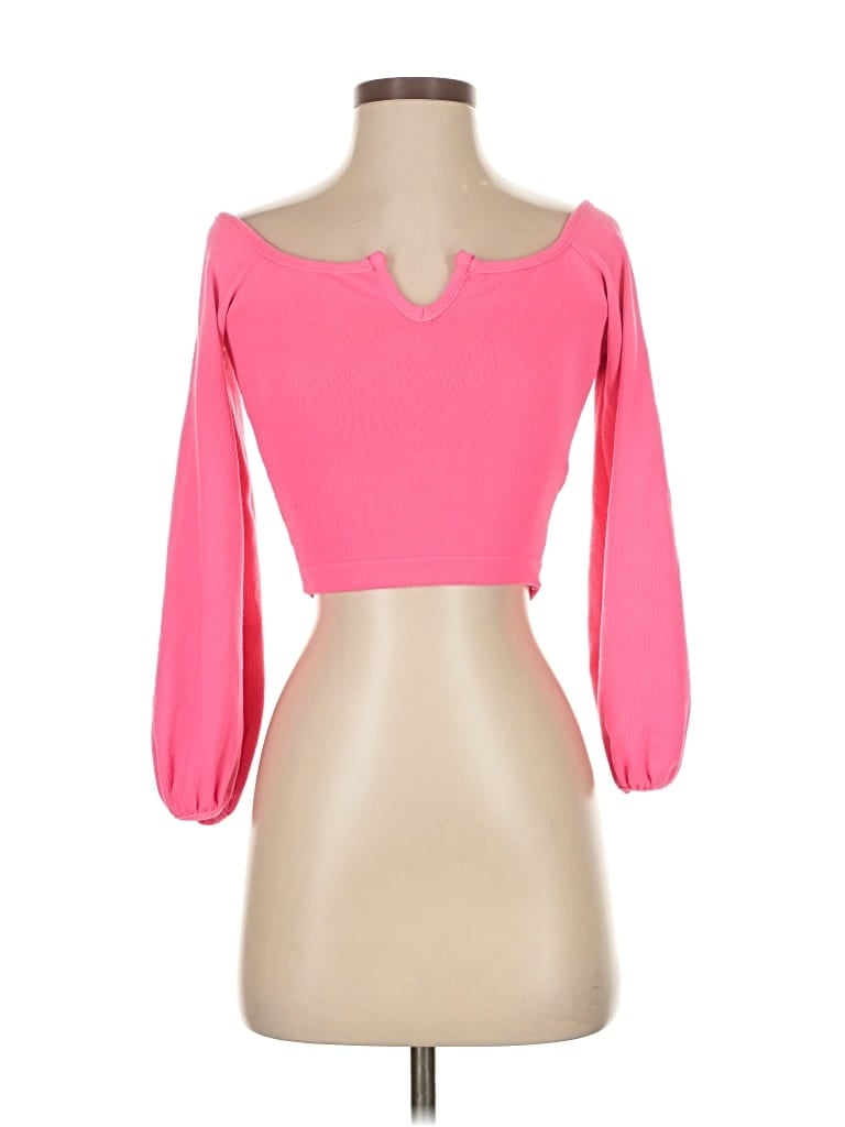 Pre-owned Fashion Nova 3/4 Sleeve Top Pink Sweetheart Neckline Tops