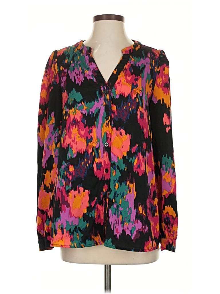 Pre-owned Shein Long Sleeve Blouse In Black