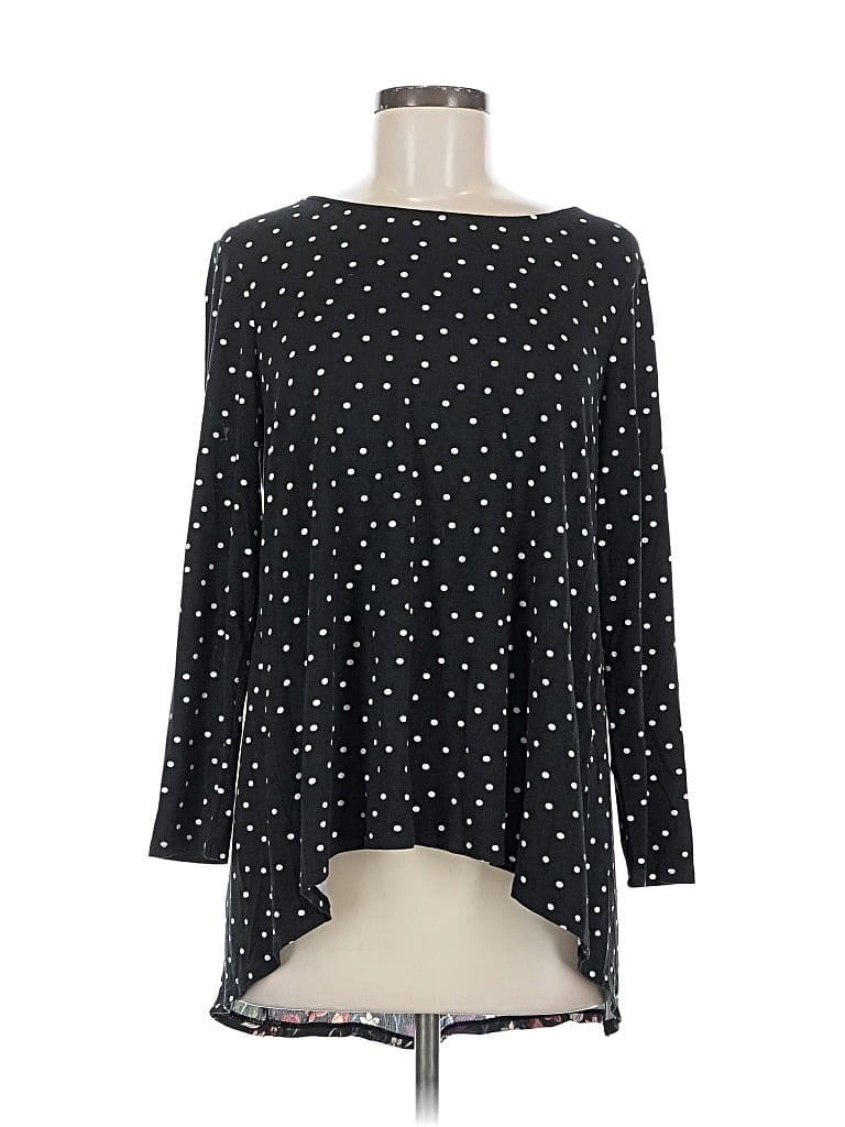 Pre-owned Chico's Long Sleeve T-shirt In Black