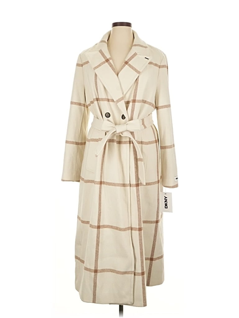 Pre-owned Dkny Trenchcoat In White