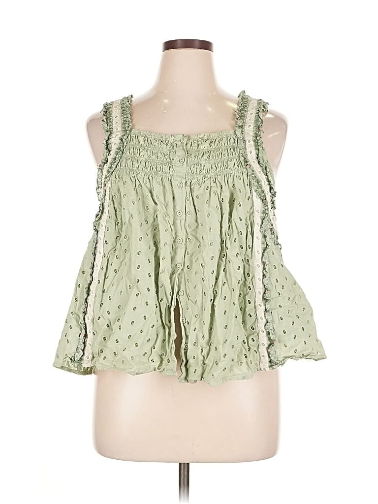 Pre-owned Forever That Girl For Anthropologie Sleeveless Blouse In Green