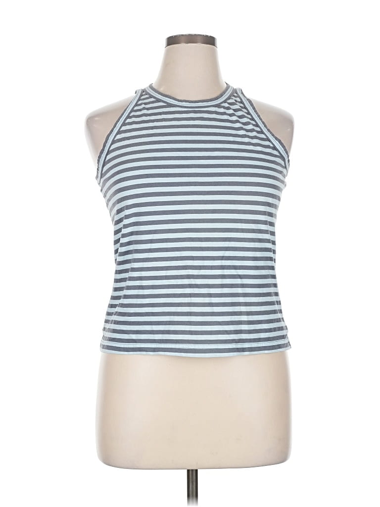 Pre-owned Everlane Tank Top Blue Halter Neckline Tops