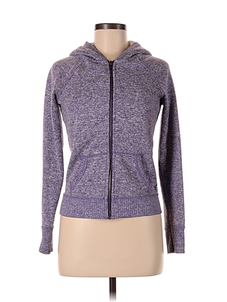 Pre-owned American Eagle Outfitters Zip Up Hoodie In Purple