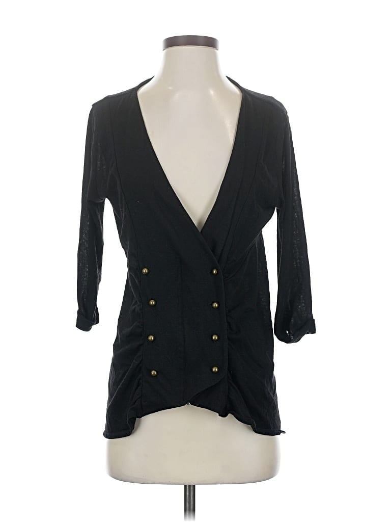 Pre-owned Nine West 3/4 Sleeve Blouse In Black