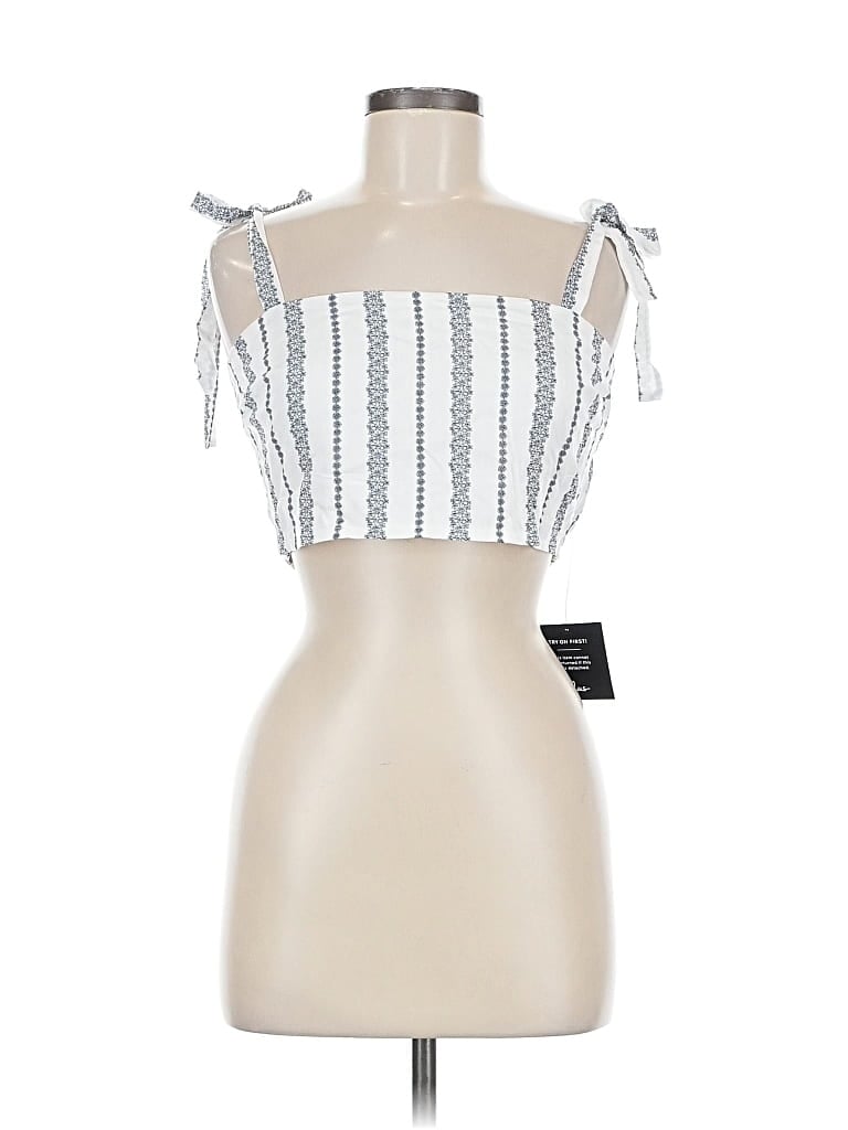 Pre-owned Lulus Short Sleeve Top White Strapless Neckline Tops