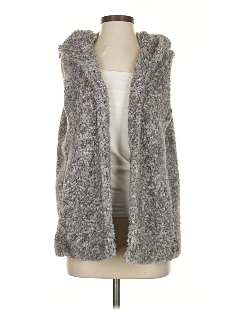 Pre-owned Coffeeshop Faux Fur Vest In Gray