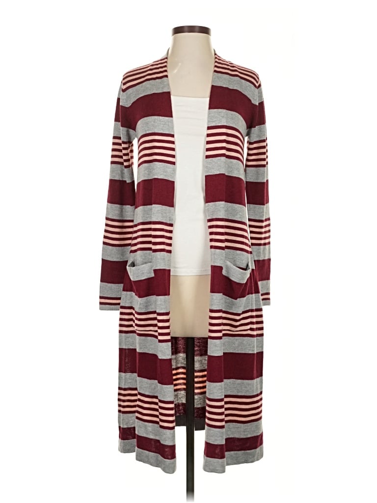 Pre-owned Laurie Felt Cardigan Sweater In Burgundy