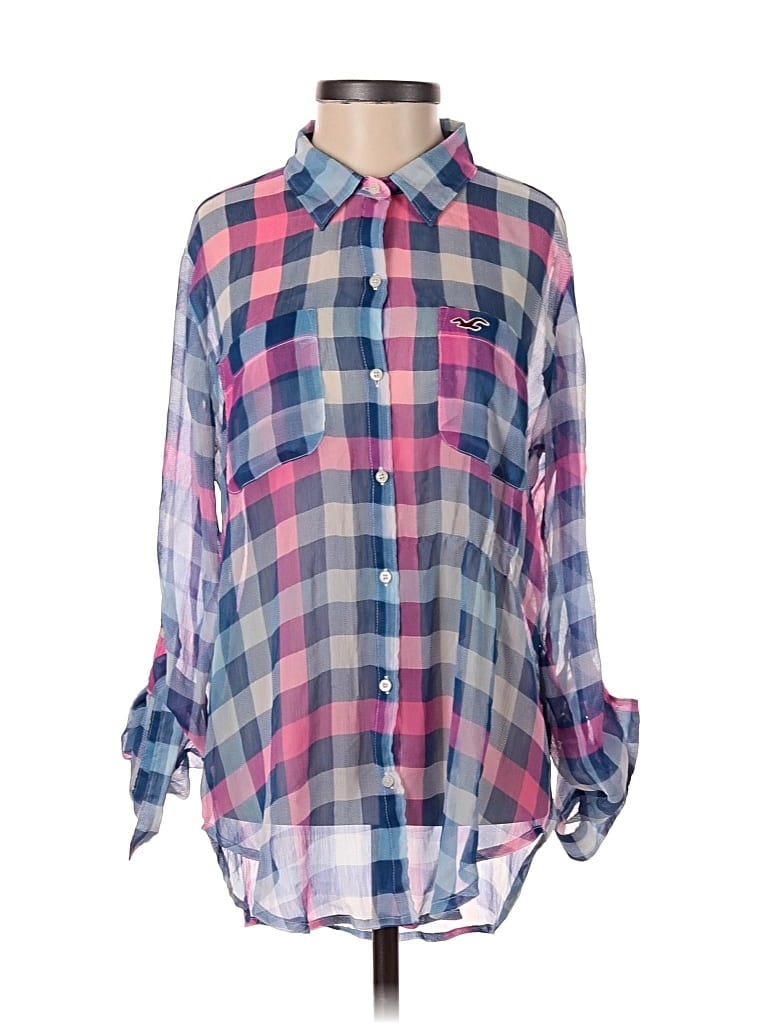 Pre-owned Hollister Long Sleeve Button Down Shirt In Pink