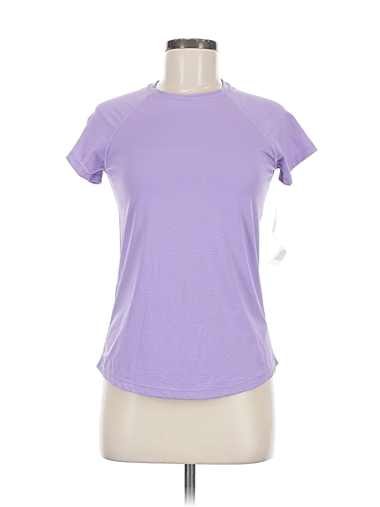 Mono B Short Sleeve Top Purple Crew Neck Tops In Purple