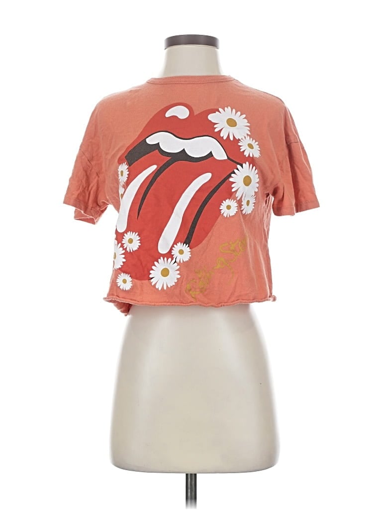 Pre-owned The Rolling Stones Short Sleeve T-shirt In Orange
