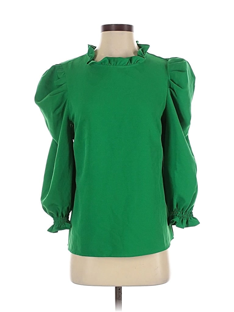 Pre-owned Sugarlips 3/4 Sleeve Blouse In Green