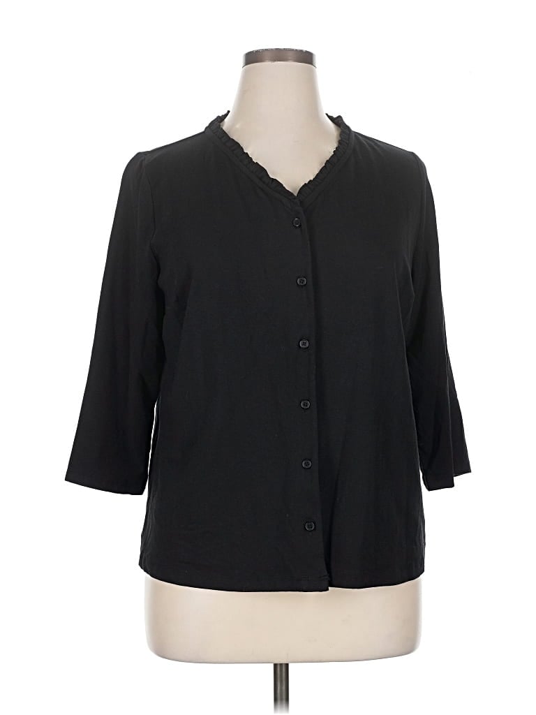 Pre-owned Isaac Mizrahi Live Cardigan Sweater In Black