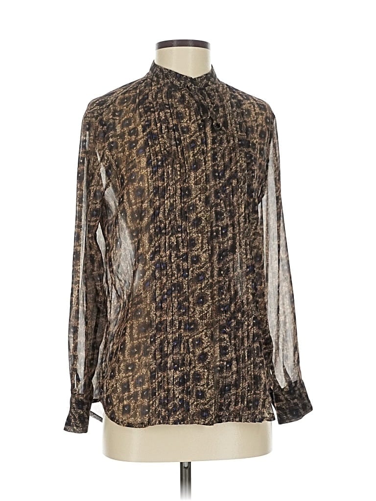 Pre-owned Allsaints Long Sleeve Blouse In Brown