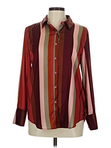 Lavender Brown Long Sleeve Blouse (view 1)
