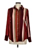 Lavender Brown 100% Polyester Color Block Stripes Burgundy Long Sleeve Blouse Size M - photo 1