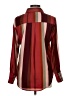 Lavender Brown 100% Polyester Color Block Stripes Burgundy Long Sleeve Blouse Size M - photo 2