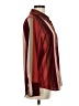Lavender Brown 100% Polyester Color Block Stripes Burgundy Long Sleeve Blouse Size M - photo 4