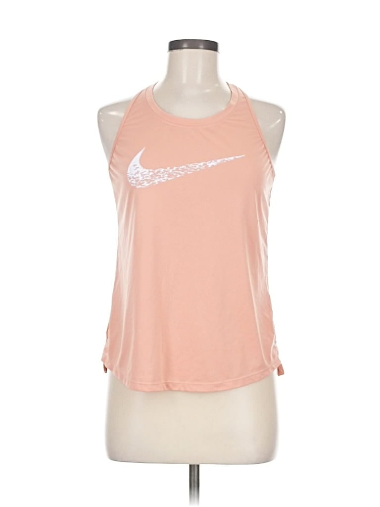 Pre-owned Nike Tank Top Pink Halter Neckline Tops