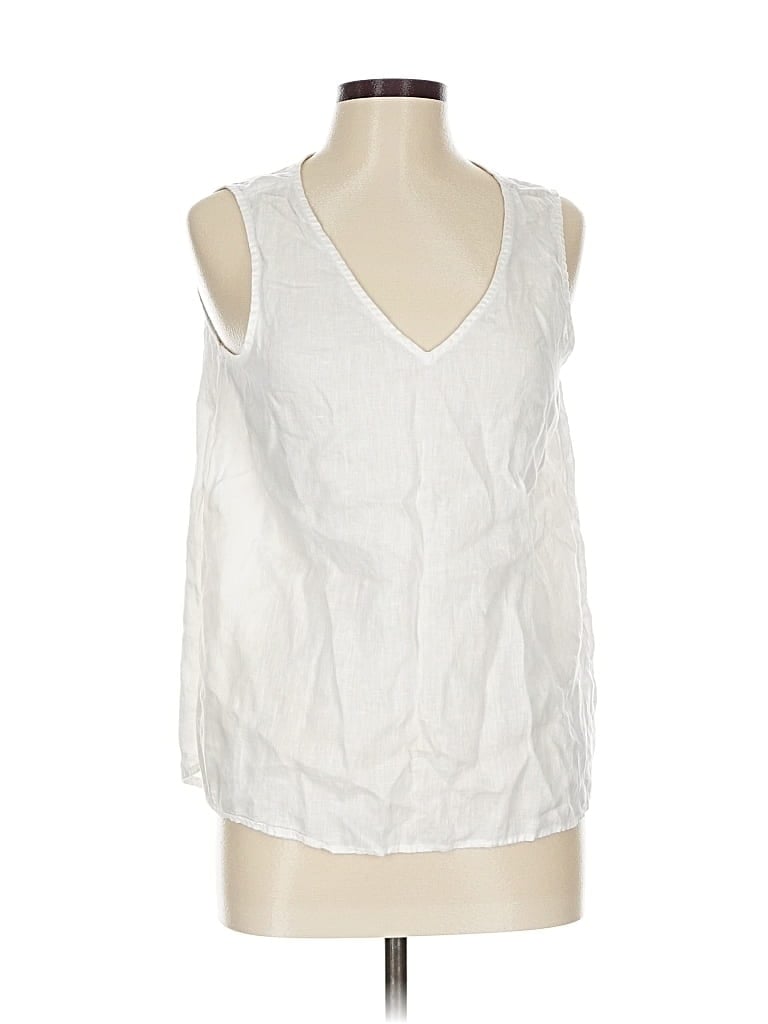 Pre-owned Tahari Sleeveless Blouse In White