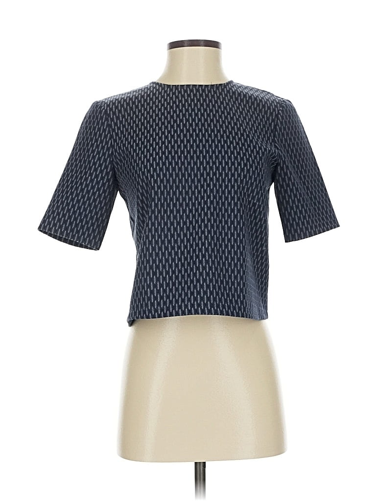 Pre-owned Theory Short Sleeve Top Blue Square Neckline Tops