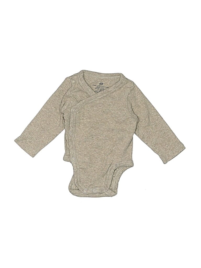 Pre-owned H&m Babies' Long Sleeve Onesie In Brown