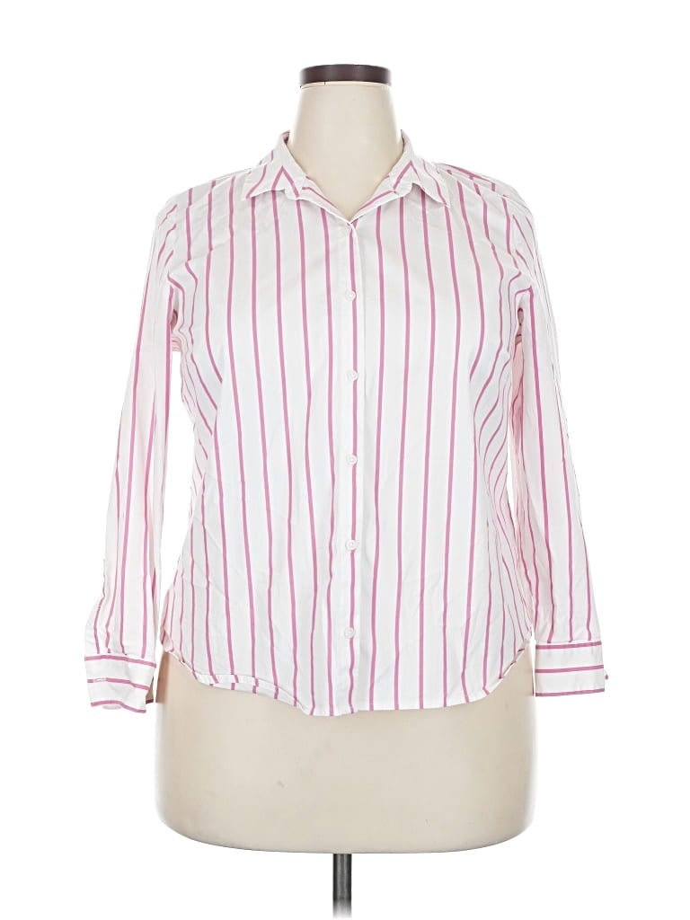 Pre-owned Apt. 9 3/4 Sleeve Button Down Shirt In Pink