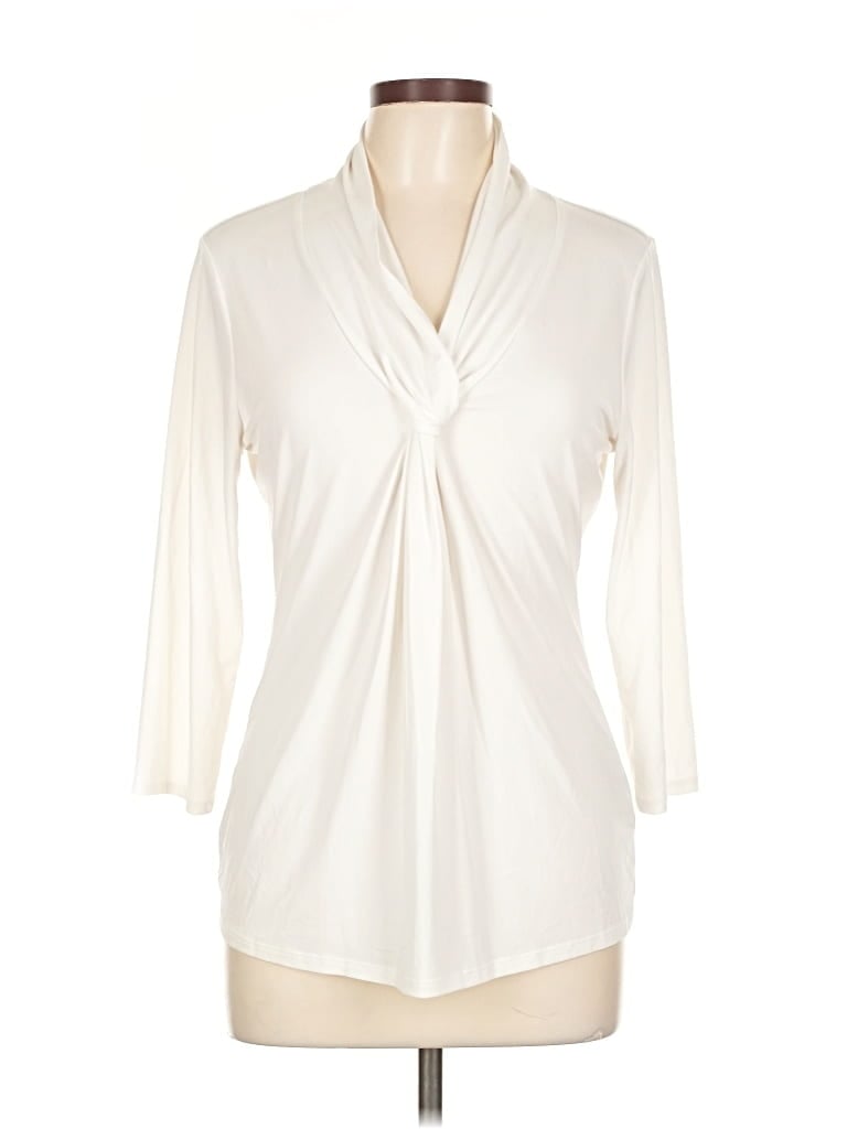 Pre-owned Premise 3/4 Sleeve Blouse In White