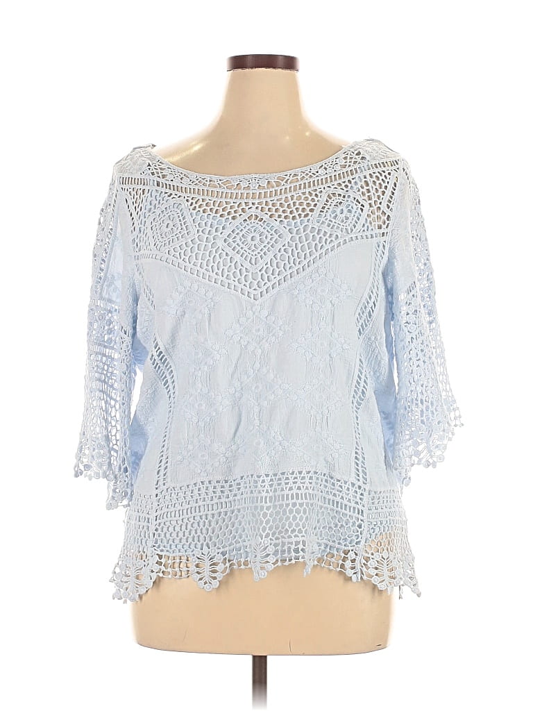 Pre-owned Democracy 3/4 Sleeve Blouse In Blue