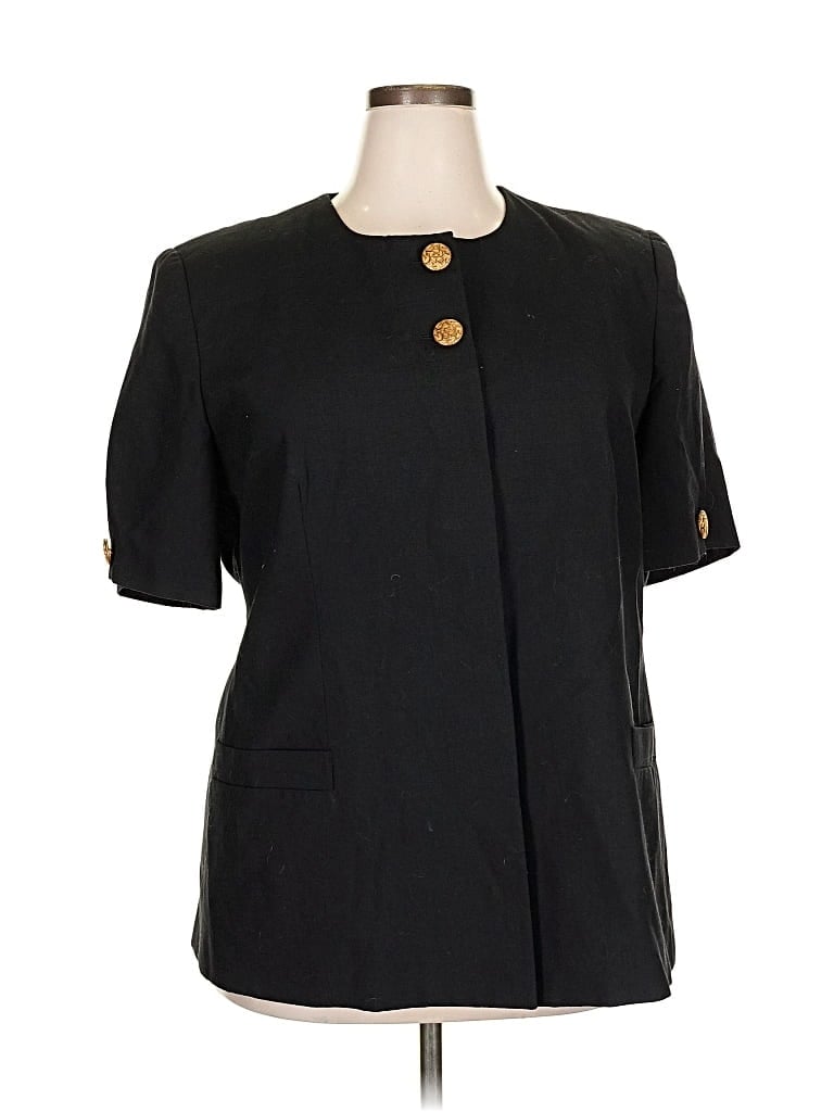 Pre-owned Oleg Cassini Blazer Jacket In Black