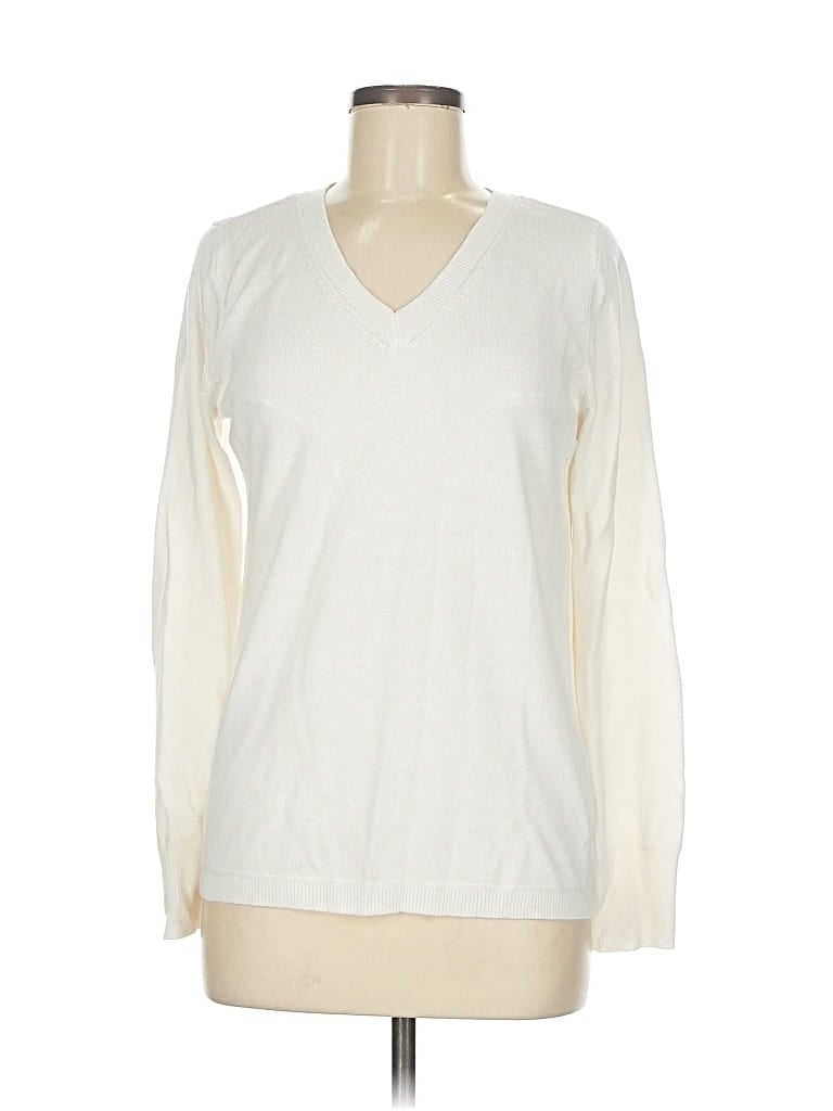 Pre-owned Croft & Barrow Pullover Sweater In White