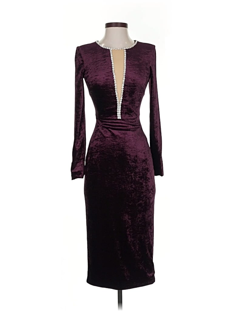 Pre-owned Dress The Population Cocktail Dress In Burgundy