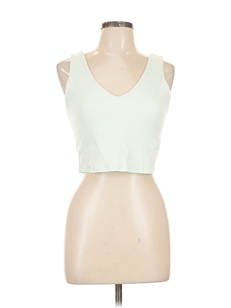 Pre-owned Carbon38 Tank Top Green Halter Neckline Tops