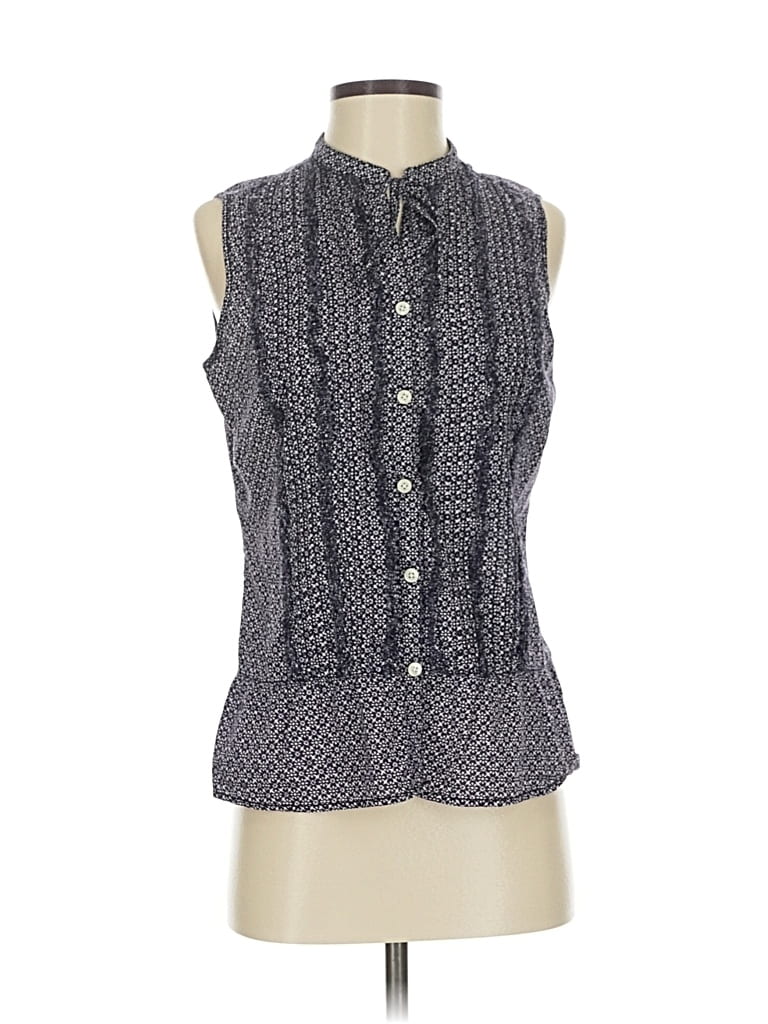 Pre-owned Banana Republic Sleeveless Button Down Shirt In Gray