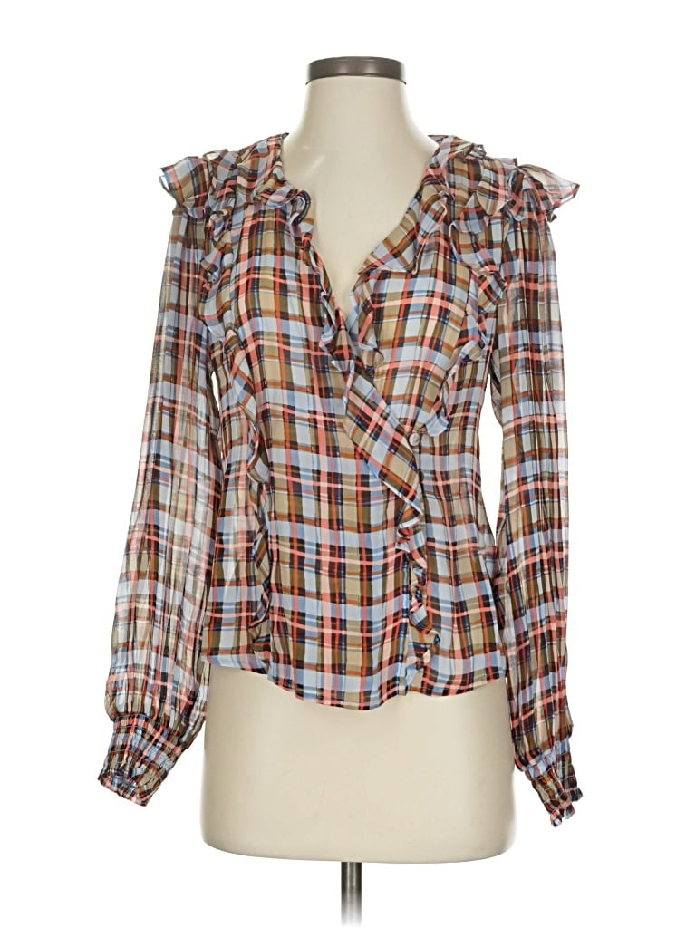 Pre-owned Maeve By Anthropologie Long Sleeve Blouse In Brown