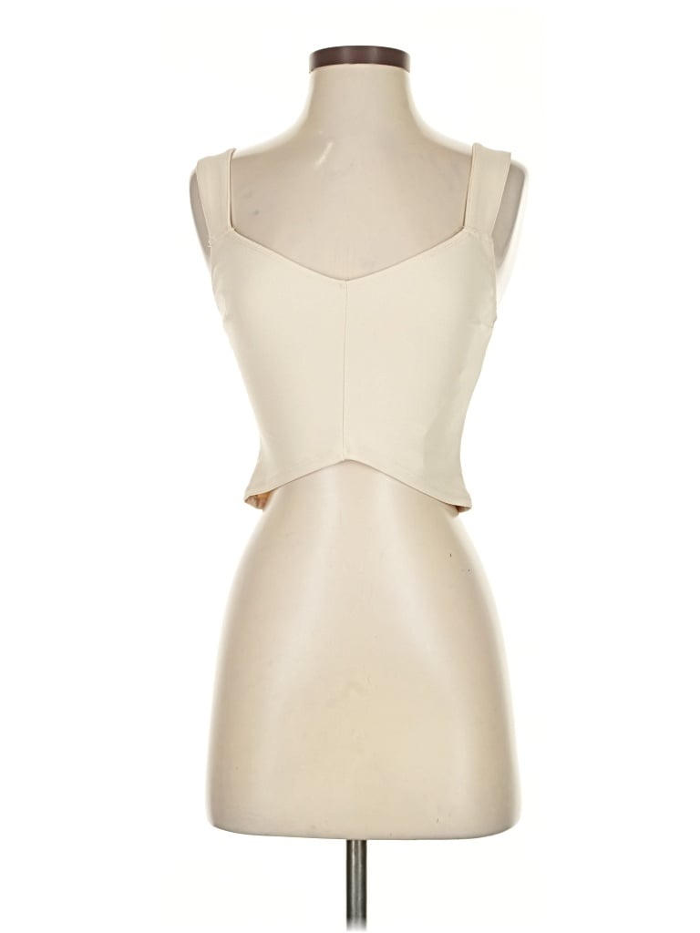 Pre-owned Abercrombie & Fitch Tank Top Ivory Strapless Neckline Tops In White