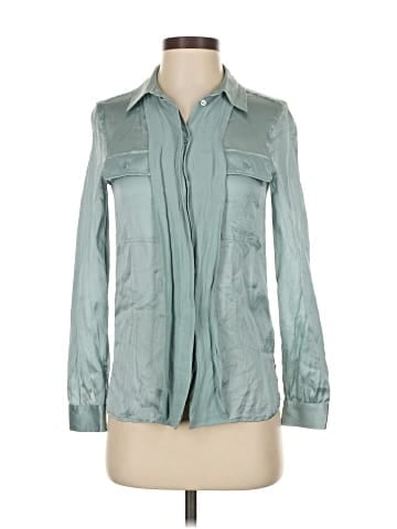 Reiss Long Sleeve Silk Top (view 1)