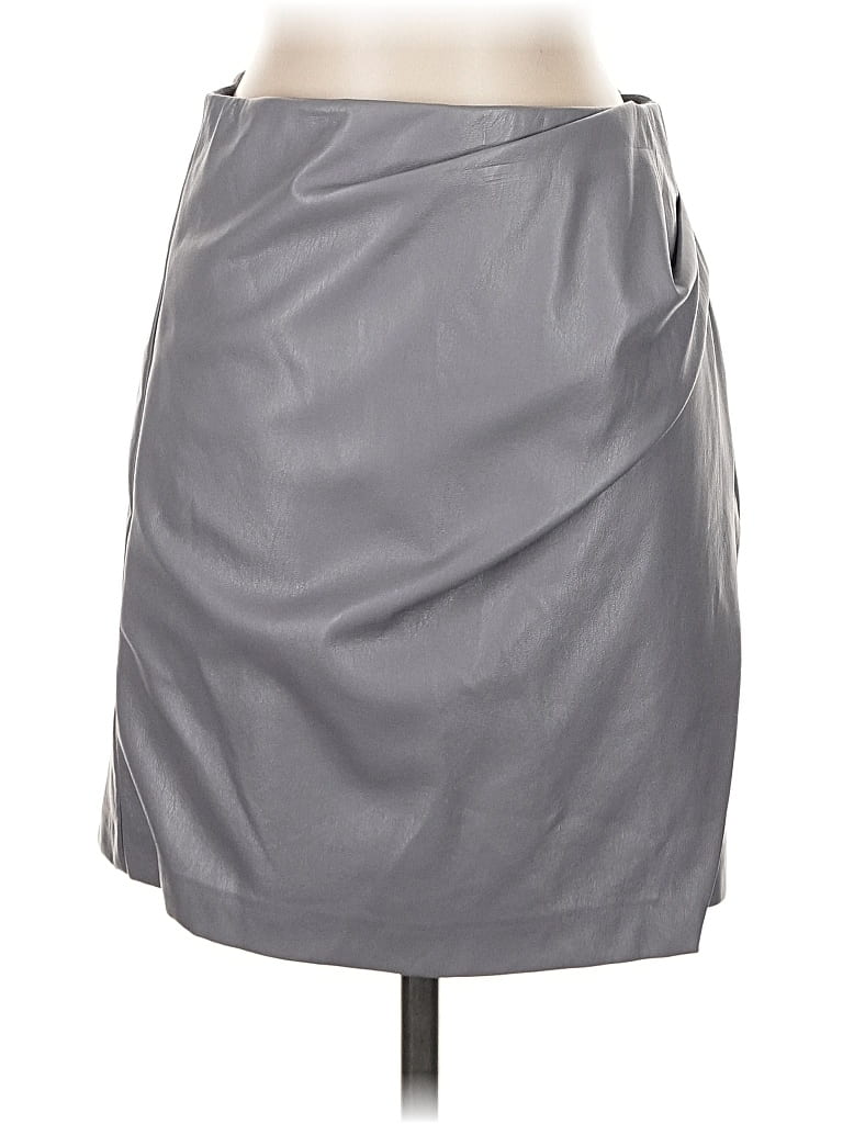 Pre-owned Wilfred Faux Leather Skirt In Gray