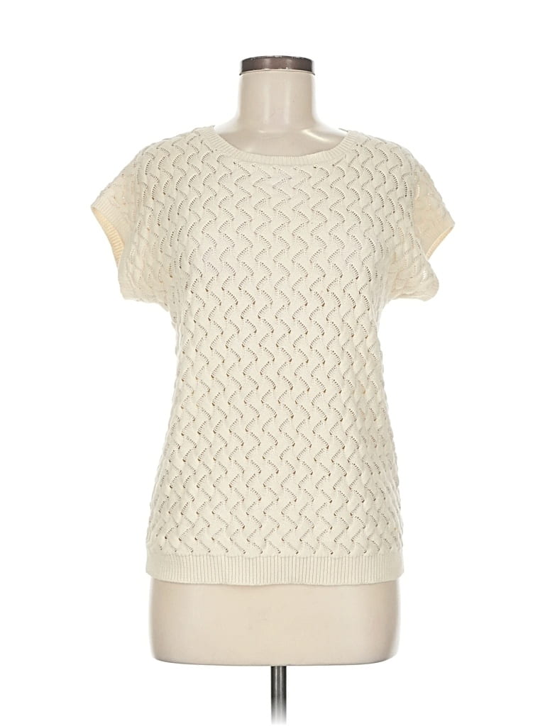 Pre-owned Talbots Pullover Sweater In White