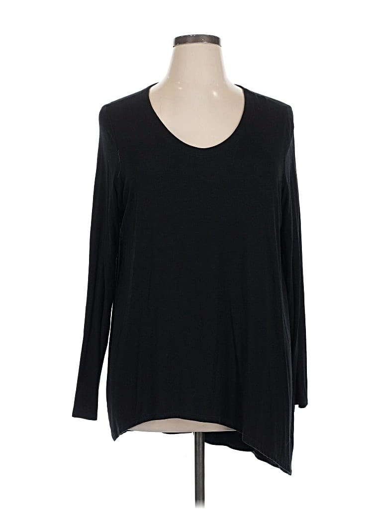 Pre-owned Eileen Fisher 3/4 Sleeve T-shirt In Black