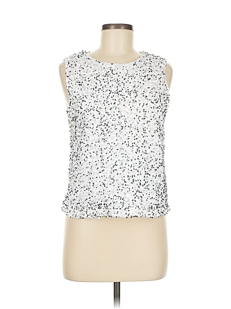 Pre-owned Unbranded Sleeveless Blouse In Silver
