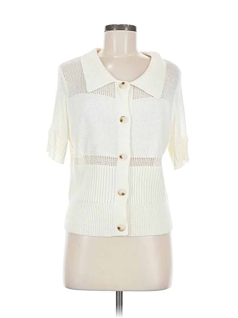 Pre-owned Sage The Label Cardigan Sweater In White