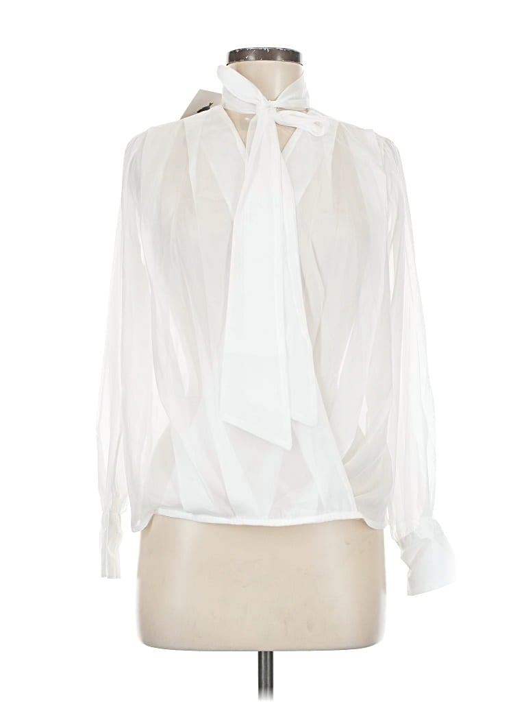 Pre-owned Assorted Brands Long Sleeve Blouse In White