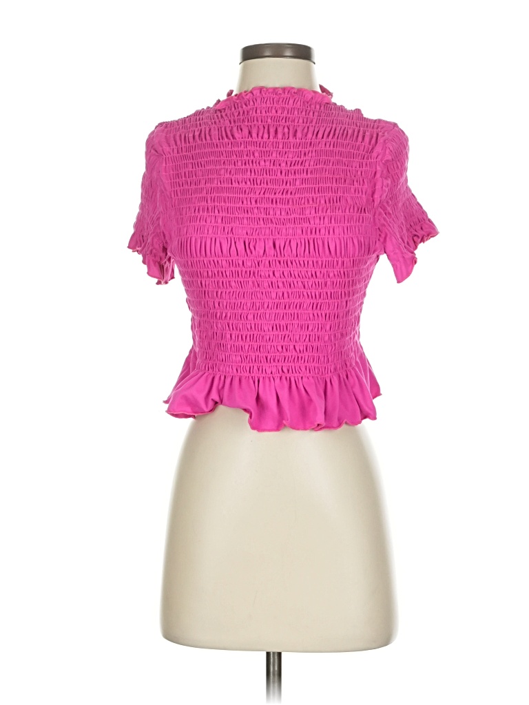 Pre-owned Aqua Short Sleeve Blouse In Pink