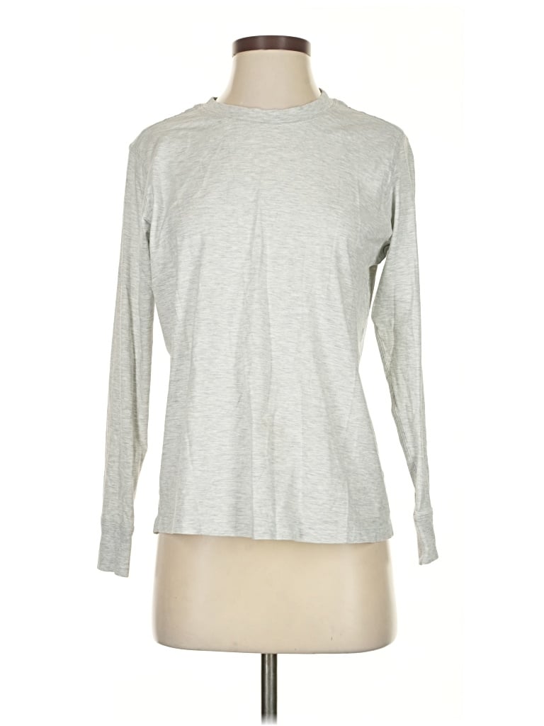 Pre-owned Lululemon Athletica Long Sleeve T-shirt In Silver